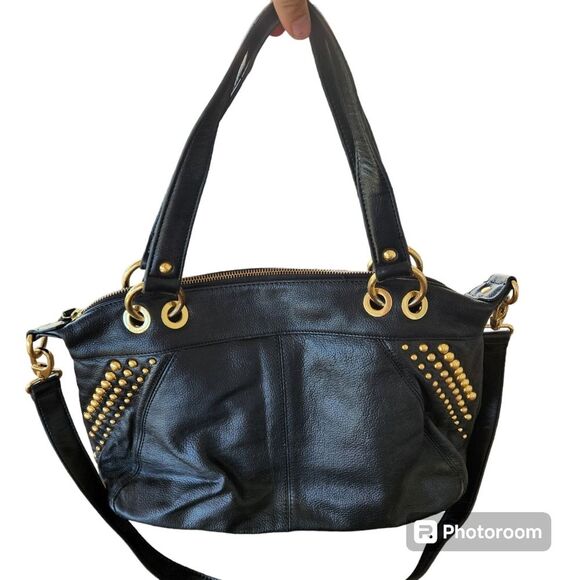 Alfani Studded Large Convertible Crossbody Shoulder Bag Moto Biker Baddie Rocker - Picture 1 of 6